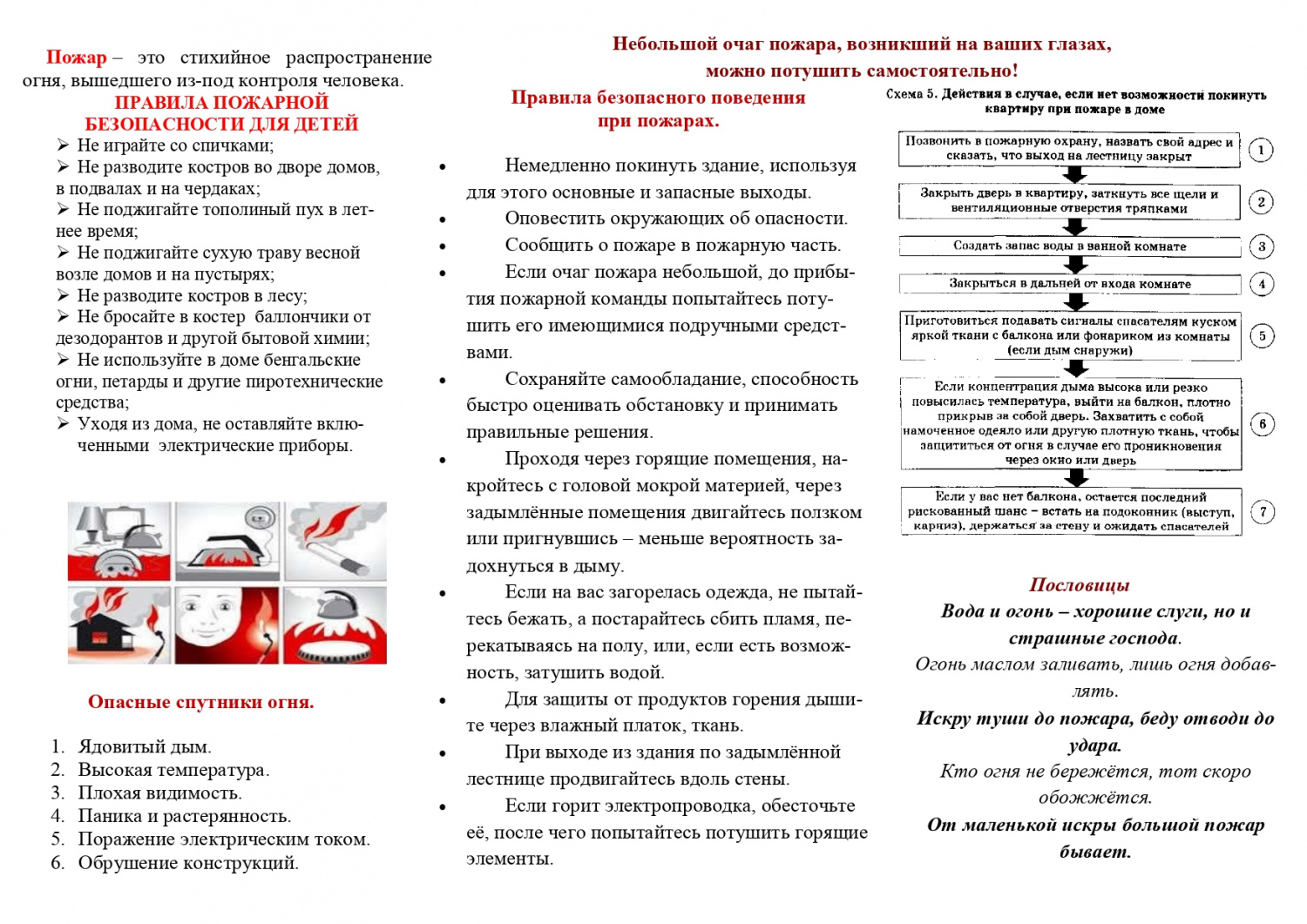 Пожарная безопасность буклет картинки